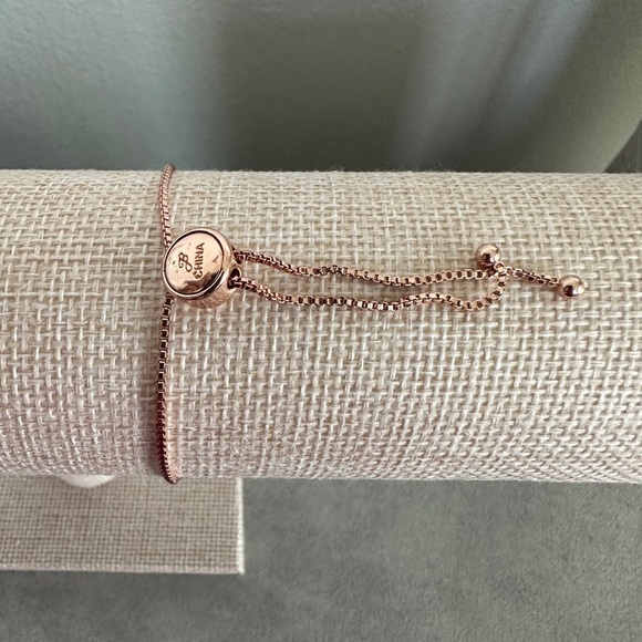Rose Gold colored CZ cross bracelet by Joan Boyce - Picture 7 of 8